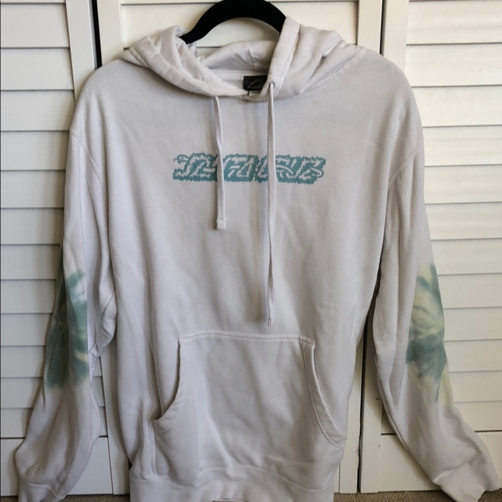 Santa Cruz Oversized White and Green Hoodie - size M
